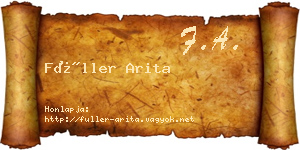 Füller Arita névjegykártya