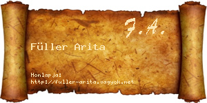 Füller Arita névjegykártya